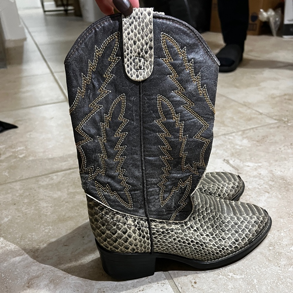 Cowboy leather boots